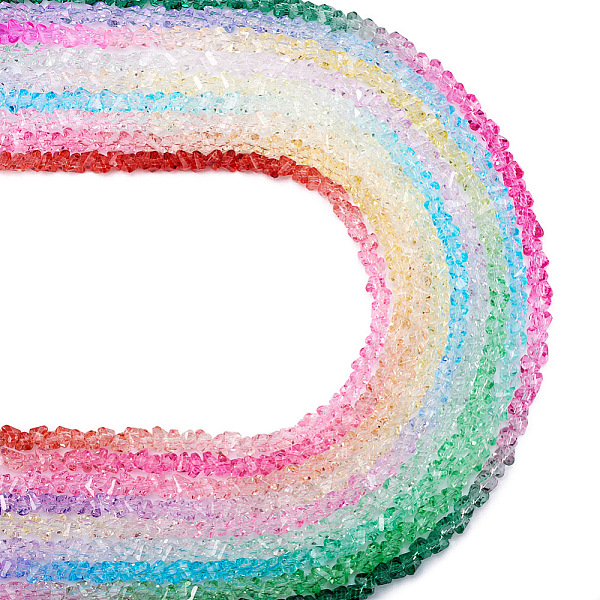 PandaHall 9 Strands 9 Colors Transparent Baking Paint Glass Bead Strands, Segmented Multi-color Beads, Triangle, Mixed Color, 4.5x4x3.5mm..., Multicolor
PandaHall 9 Strands 9 Colors Transparent Baking Paint Glass Bead Strands, Segmented Multi-color Beads, Triangle, Mixed Color, 4.5x4x3.5mm..., Multicolor