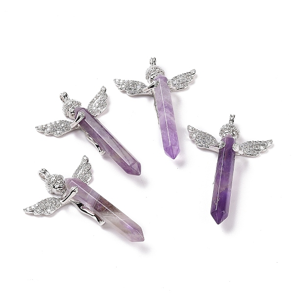 PandaHall Natural Amethyst Faceted Double Terminal Pointed Big Pendants, Angel Charms, with Platinum Tone Brass Findings...
PandaHall Natural Amethyst Faceted Double Terminal Pointed Big Pendants, Angel Charms, with Platinum Tone Brass Findings...