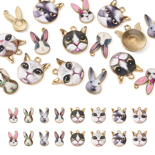 PandaHall 16Pcs 8 Style Rack Plating Alloy Enamel Pendants, Light Gold, Cat & Rabbit Head Charm, Mixed Color, 19~20x12~18x2~2.5mm, Hole..., Multicolor
PandaHall 16Pcs 8 Style Rack Plating Alloy Enamel Pendants, Light Gold, Cat & Rabbit Head Charm, Mixed Color, 19~20x12~18x2~2.5mm, Hole..., Multicolor