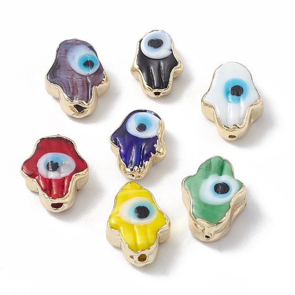PandaHall Brass Beads, with Enamel, Real 18K Gold Plated, Hamsa Hand/Hand of Miriam with Evil Eye, Mixed Color, 15.5x12x6mm, Hole: 1~1.8mm..., Multicolor
PandaHall Brass Beads, with Enamel, Real 18K Gold Plated, Hamsa Hand/Hand of Miriam with Evil Eye, Mixed Color, 15.5x12x6mm, Hole: 1~1.8mm..., Multicolor
