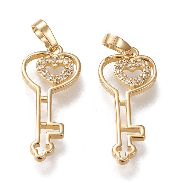 PandaHall Brass Micro Pave Cubic Zirconia Pendants, Long-lasting Plated, Heart Key, Clear, Golden, 27x11.5x1.5mm, Hole: 5.5x3.5mm...
PandaHall Brass Micro Pave Cubic Zirconia Pendants, Long-lasting Plated, Heart Key, Clear, Golden, 27x11.5x1.5mm, Hole: 5.5x3.5mm...