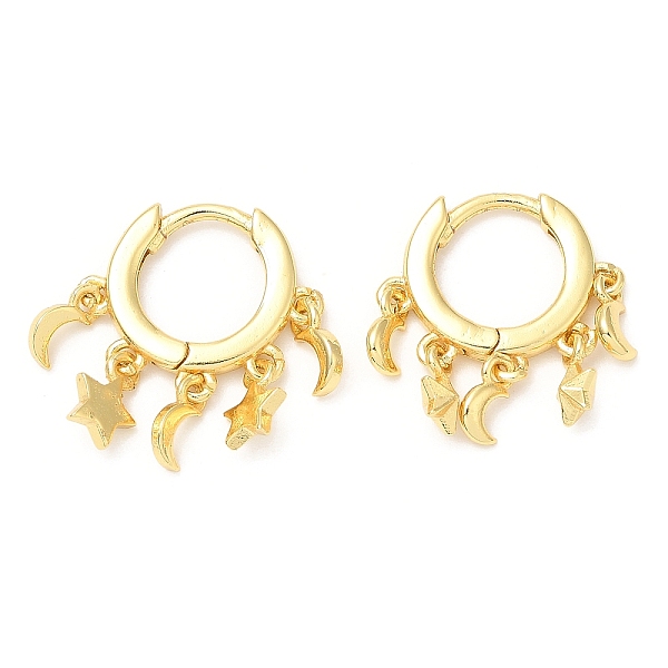 PandaHall Rack Plating Brass Dangle Hoop Earrings, Moon & Star, Lead Free & Cadmium Free, Real 18K Gold Plated, 19x16.5mm Brass
PandaHall Rack Plating Brass Dangle Hoop Earrings, Moon & Star, Lead Free & Cadmium Free, Real 18K Gold Plated, 19x16.5mm Brass