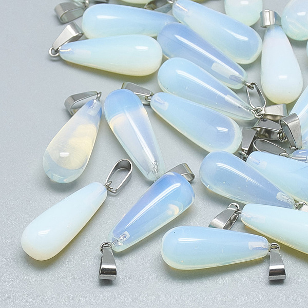 PandaHall Opalite Pendants, with Stainless Steel Snap On Bails, teardrop, 28~30x10~12mm, Hole: 6x4mm Opalite Teardrop
PandaHall Opalite Pendants, with Stainless Steel Snap On Bails, teardrop, 28~30x10~12mm, Hole: 6x4mm Opalite Teardrop