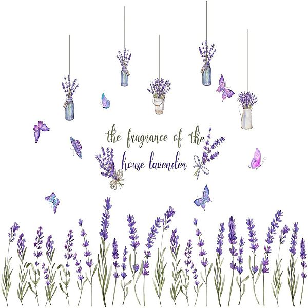 PandaHall PVC Wall Stickers, for Wall Decoration, Butterfly Lavender Flower Pattern & Word the frangrance of the, Lilac, 390x900mm..., Purple
PandaHall PVC Wall Stickers, for Wall Decoration, Butterfly Lavender Flower Pattern & Word the frangrance of the, Lilac, 390x900mm..., Purple