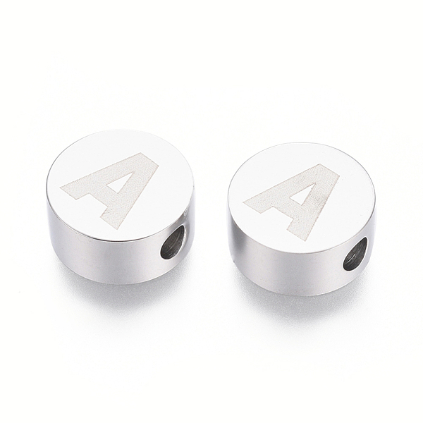 PandaHall 304 Stainless Steel Beads, Flat Round with Letter, Letter.A, 10x4.5mm, Hole: 2mm 304 Stainless Steel Letter A
PandaHall 304 Stainless Steel Beads, Flat Round with Letter, Letter.A, 10x4.5mm, Hole: 2mm 304 Stainless Steel Letter A