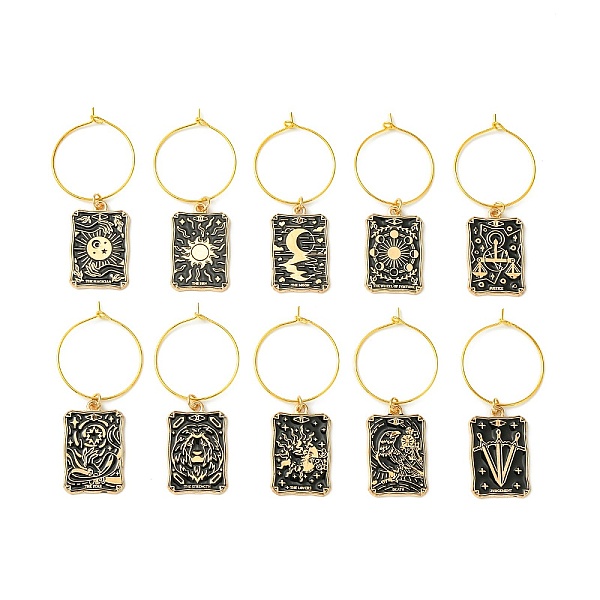 PandaHall Tarot Cards Alloy Enamel Wine Glass Charms, with Brass Wine Glass Charm Rings, Light Gold, 59mm, Inner Diameter: 23.5mm, 10pcs/set...
PandaHall Tarot Cards Alloy Enamel Wine Glass Charms, with Brass Wine Glass Charm Rings, Light Gold, 59mm, Inner Diameter: 23.5mm, 10pcs/set...