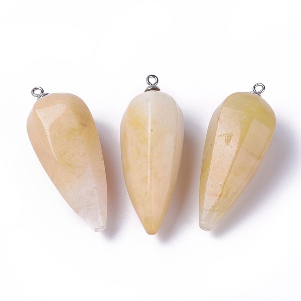 PandaHall Natural Jade Pointed Pendants, with Stainless Steel Findings, Cone, Stainless Steel Color, 50~53x19~21mm, Hole: 2mm Jade Cone
PandaHall Natural Jade Pointed Pendants, with Stainless Steel Findings, Cone, Stainless Steel Color, 50~53x19~21mm, Hole: 2mm Jade Cone