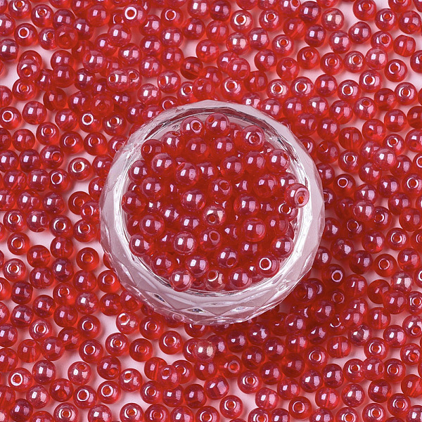 PandaHall Transparent Glass Beads, Lustered, Round, Red, 4x3mm, Hole: 1mm, about 4500pcs/bag Glass Round Red
PandaHall Transparent Glass Beads, Lustered, Round, Red, 4x3mm, Hole: 1mm, about 4500pcs/bag Glass Round Red