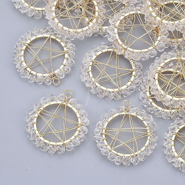 PandaHall Glass Pendants, Wire Wrapped Pendants, with Real 18K Gold Plated Brass Wires and Linking Rings, Nickel Free, Star, Clear...
PandaHall Glass Pendants, Wire Wrapped Pendants, with Real 18K Gold Plated Brass Wires and Linking Rings, Nickel Free, Star, Clear...