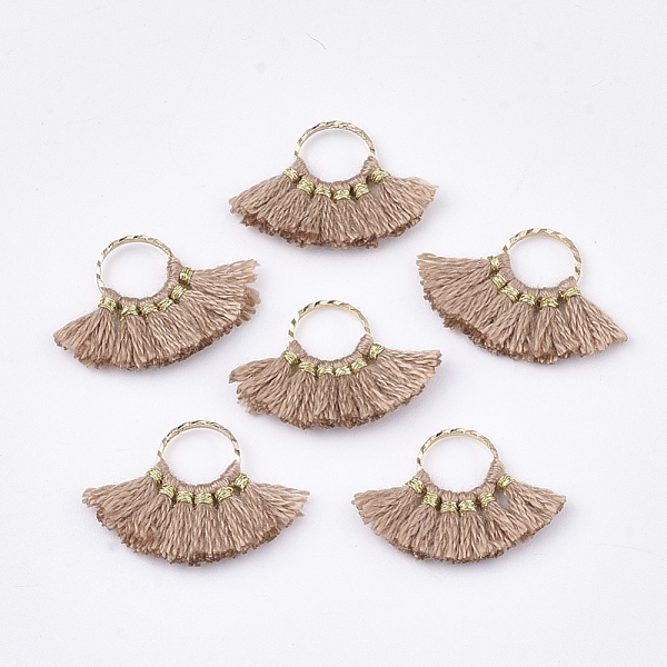 PandaHall Polycotton(Polyester Cotton) Tassel Pendants Decorations, with Brass Findings, Fan Shape, Golden, Camel, 14~15x20~22x1.5mm, Hole..., Brown
PandaHall Polycotton(Polyester Cotton) Tassel Pendants Decorations, with Brass Findings, Fan Shape, Golden, Camel, 14~15x20~22x1.5mm, Hole..., Brown