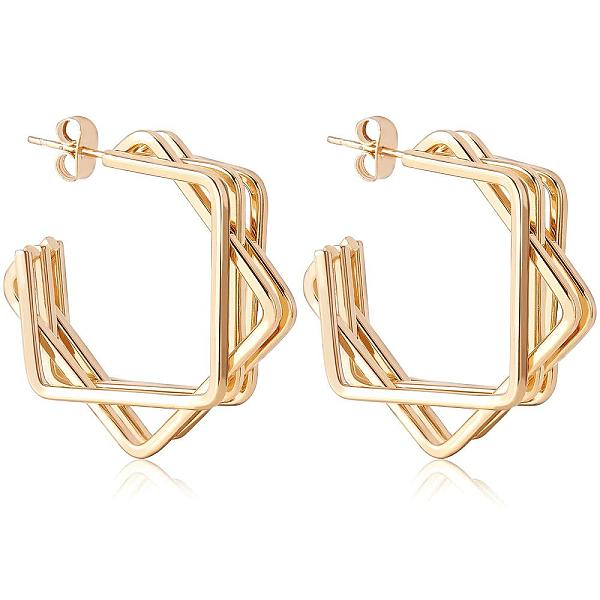PandaHall Titanium Steel Multi-layer Square Stud Earrings for Women, Golden, 33x27x8mm, Pin: 0.7mm Titanium Steel Square
PandaHall Titanium Steel Multi-layer Square Stud Earrings for Women, Golden, 33x27x8mm, Pin: 0.7mm Titanium Steel Square