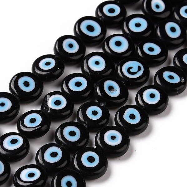 PandaHall Handmade Evil Eye Lampwork Flat Round Bead Strands, Black, 10x4mm, Hole: 1mm, about 38pcs/strand, 14.96 inch Lampwork Evil Eye...
PandaHall Handmade Evil Eye Lampwork Flat Round Bead Strands, Black, 10x4mm, Hole: 1mm, about 38pcs/strand, 14.96 inch Lampwork Evil Eye...