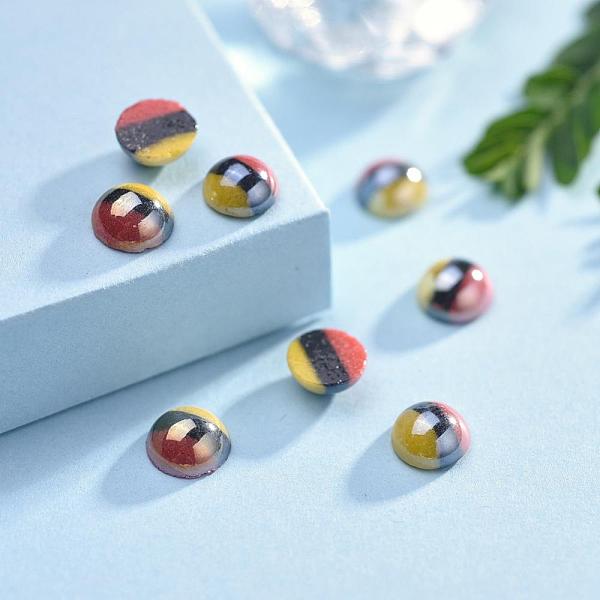 PandaHall Opaque Glass Cabochons, Stripe Pattern, Half Round, Colorful, 5~5.5x3mm Glass Half Round
PandaHall Opaque Glass Cabochons, Stripe Pattern, Half Round, Colorful, 5~5.5x3mm Glass Half Round