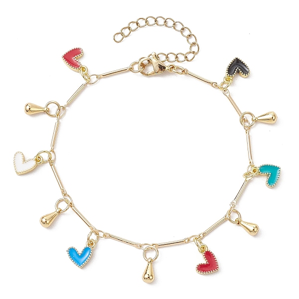 PandaHall Brass Colorful Enamel Heart Link Chains Bracelet, for Valentine's Day, Golden, 9-3/8 inch(23.9cm) Brass Heart
PandaHall Brass Colorful Enamel Heart Link Chains Bracelet, for Valentine's Day, Golden, 9-3/8 inch(23.9cm) Brass Heart