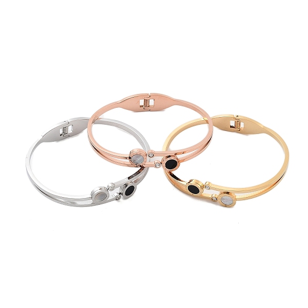 PandaHall 304 Stainless Steel Bangles, with Enamel, Flat Round with Roman Numerals, Black, Mixed Color, Inner Diameter: 2-1/4x1-7/8 inch...
PandaHall 304 Stainless Steel Bangles, with Enamel, Flat Round with Roman Numerals, Black, Mixed Color, Inner Diameter: 2-1/4x1-7/8 inch...