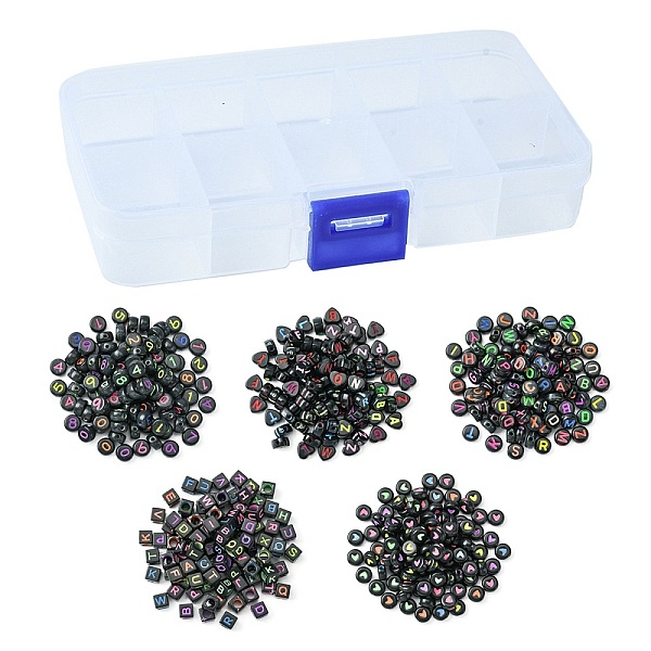 PandaHall 500Pcs 5 Styles Opaque Acrylic Beads, Horizontal Hole, Cube/Flat Round/Heart, Black, 6~7x6~7x4~6mm, Hole: 1.2~3.5mm, 100pcs/style...
PandaHall 500Pcs 5 Styles Opaque Acrylic Beads, Horizontal Hole, Cube/Flat Round/Heart, Black, 6~7x6~7x4~6mm, Hole: 1.2~3.5mm, 100pcs/style...