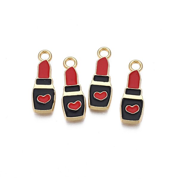 PandaHall Alloy Pendants, Makeup Pendants, with Enamel, Lipstick, Light Gold, Black, 20.5x7x2mm, Hole: 2mm Alloy+Enamel Others Black
PandaHall Alloy Pendants, Makeup Pendants, with Enamel, Lipstick, Light Gold, Black, 20.5x7x2mm, Hole: 2mm Alloy+Enamel Others Black