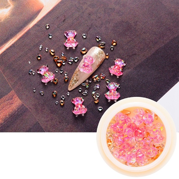 PandaHall Nail Art Decoration Accessories, with Resin Cabochons and Glass No Hole Beads, Chip & Bear, Deep Pink, 10x8x4mm &...
PandaHall Nail Art Decoration Accessories, with Resin Cabochons and Glass No Hole Beads, Chip & Bear, Deep Pink, 10x8x4mm &...