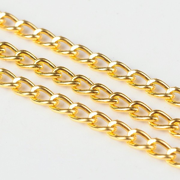PandaHall Iron Twisted Chains Curb Chains, Unwelded, with Spool, Golden, Link: 3x5mm, 0.8mm thick, about 328.08 Feet(100m)/roll Iron
PandaHall Iron Twisted Chains Curb Chains, Unwelded, with Spool, Golden, Link: 3x5mm, 0.8mm thick, about 328.08 Feet(100m)/roll Iron