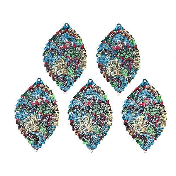 PandaHall 430 Stainless Steel Big Pendants, Spray Painted, Etched Metal Embellishments, Leaf with Plant Pattern, Dark Turquoise...
PandaHall 430 Stainless Steel Big Pendants, Spray Painted, Etched Metal Embellishments, Leaf with Plant Pattern, Dark Turquoise...