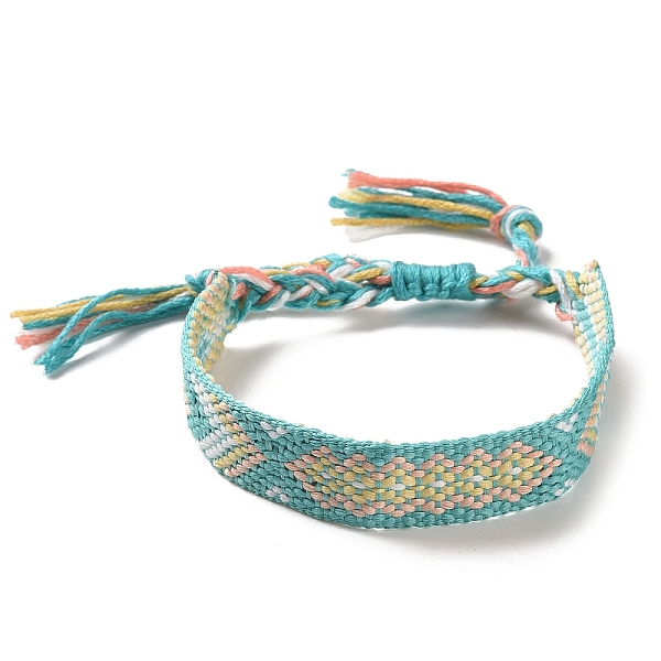 PandaHall Polyester-cotton Braided Rhombus Pattern Cord Bracelet, Ethnic Tribal Adjustable Brazilian Bracelet for Women, Pale Turquoise...
PandaHall Polyester-cotton Braided Rhombus Pattern Cord Bracelet, Ethnic Tribal Adjustable Brazilian Bracelet for Women, Pale Turquoise...