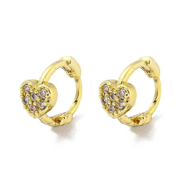 PandaHall Brass Micro Pave Cubic Zirconia Hoop Earring, Real 18K Gold Plated, Heart, 9.5x5mm Brass Heart
PandaHall Brass Micro Pave Cubic Zirconia Hoop Earring, Real 18K Gold Plated, Heart, 9.5x5mm Brass Heart
