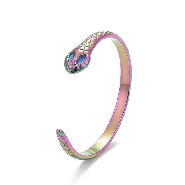 PandaHall Ion Plating(IP) Rainbow Color 304 Stainless Steel Snake Wrap Open Cuff Ring for Women, US Size 6 1/2(16.9mm) 304 Stainless Steel
PandaHall Ion Plating(IP) Rainbow Color 304 Stainless Steel Snake Wrap Open Cuff Ring for Women, US Size 6 1/2(16.9mm) 304 Stainless Steel
