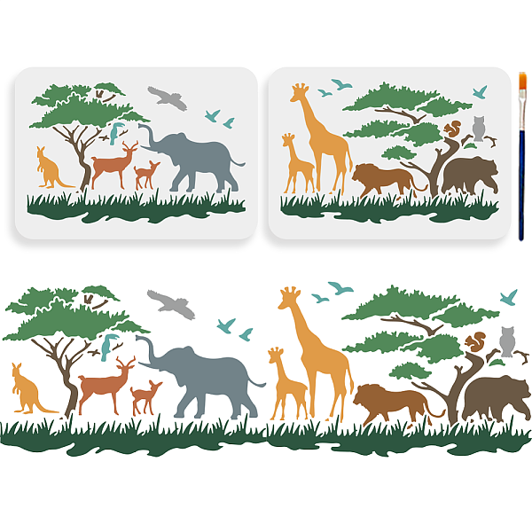 PandaHall 2pcs Jungle Animals Stencil 11.7×8.3inch Large Wild Animals Drawing Stencils with Paint Brush Grassland Elephant Giraffe Lion Bear...
PandaHall 2pcs Jungle Animals Stencil 11.7×8.3inch Large Wild Animals Drawing Stencils with Paint Brush Grassland Elephant Giraffe Lion Bear...