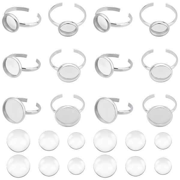 PandaHall UNICRAFTALE 16Sets 8/10/12mm Tray Ring Base 304 Stainless Steel Cuff Rings Blank 16.9mm Finger Rings Bezel with Glass Cabochons..., Clear
PandaHall UNICRAFTALE 16Sets 8/10/12mm Tray Ring Base 304 Stainless Steel Cuff Rings Blank 16.9mm Finger Rings Bezel with Glass Cabochons..., Clear