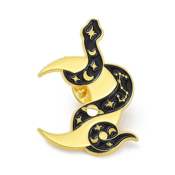 PandaHall Snake and Moon Alloy Enamel Brooches, Enamel Pin, Black, 33x25x9mm Alloy+Enamel Black
PandaHall Snake and Moon Alloy Enamel Brooches, Enamel Pin, Black, 33x25x9mm Alloy+Enamel Black