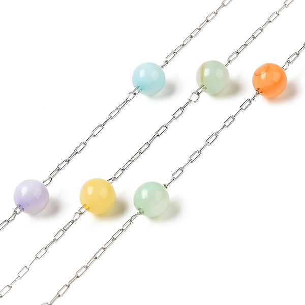 PandaHall 304 Stainless Steel Cable Chains with Dyed Shell Beads, Round, Soldered, with Spool, Colorful, link: 2.5x0.8x0.1mm, 4~4.2mm 304...
PandaHall 304 Stainless Steel Cable Chains with Dyed Shell Beads, Round, Soldered, with Spool, Colorful, link: 2.5x0.8x0.1mm, 4~4.2mm 304...