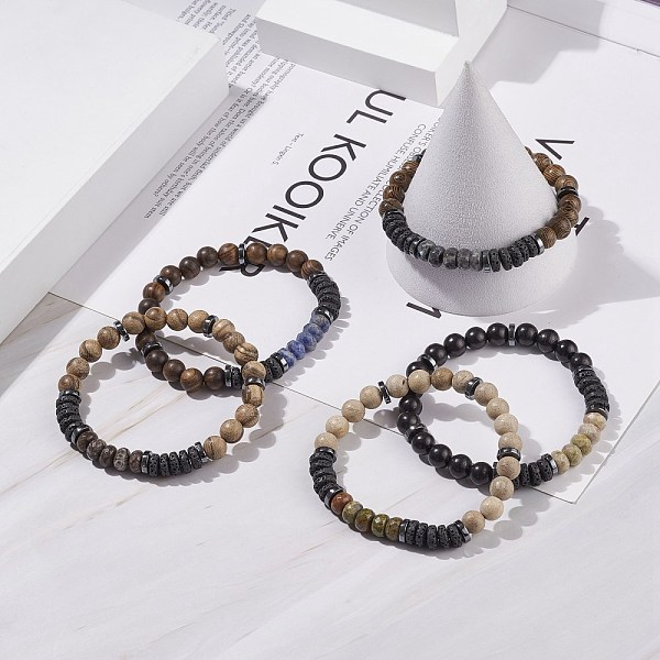 PandaHall Natural Wood & Synthetic Hematite Stretch Bracelet with Gemstone, Yoga Jewelry for Women, Inner Diameter: 2-1/4 inch(5.6cm) Mixed...
PandaHall Natural Wood & Synthetic Hematite Stretch Bracelet with Gemstone, Yoga Jewelry for Women, Inner Diameter: 2-1/4 inch(5.6cm) Mixed...