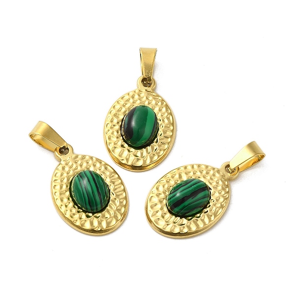 PandaHall Natural Malachite Pendants, 304 Stainless Steel Oval Charms, Real 18K Gold Plated, 23.5x16x5.5mm, Hole: 4x7.5mm Malachite Oval
PandaHall Natural Malachite Pendants, 304 Stainless Steel Oval Charms, Real 18K Gold Plated, 23.5x16x5.5mm, Hole: 4x7.5mm Malachite Oval