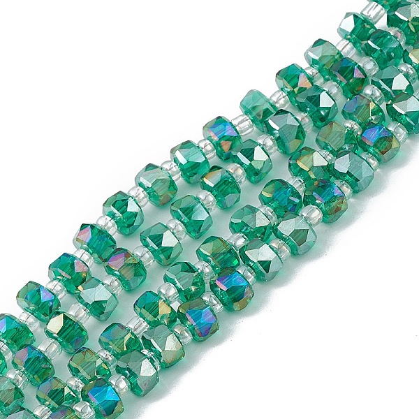 PandaHall Transparent Electroplate Glass Beads Strands, Faceted, Rondelle, AB Color Plated, Green, 5.5x3.5~4mm, Hole: 1mm, about...
PandaHall Transparent Electroplate Glass Beads Strands, Faceted, Rondelle, AB Color Plated, Green, 5.5x3.5~4mm, Hole: 1mm, about...