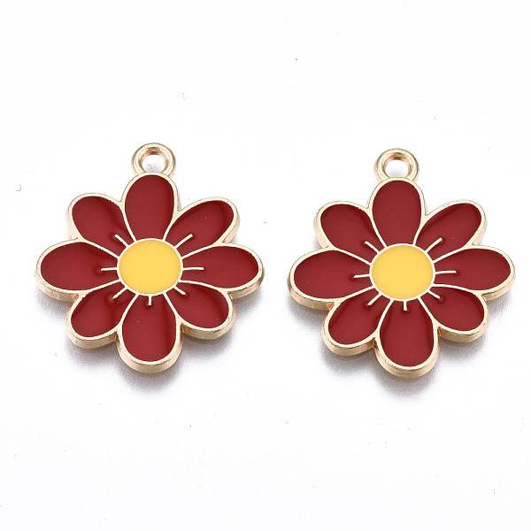 PandaHall Eco-Friendly Alloy Enamel Pendants, Cadmium Free & Lead Free & Nickel Free, Flower, Light Gold, FireBrick, 23x20.5x1.2mm, Hole..., Red
PandaHall Eco-Friendly Alloy Enamel Pendants, Cadmium Free & Lead Free & Nickel Free, Flower, Light Gold, FireBrick, 23x20.5x1.2mm, Hole..., Red