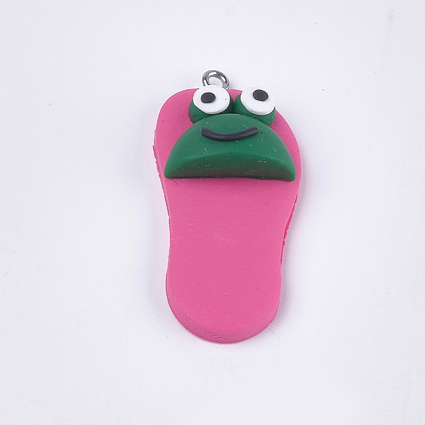 PandaHall Handmade Polymer Clay Pendants, with Iron Findings, Slipper with Frog, Platinum, Camellia, 42~43x19~20x11~14mm, Hole: 1.5mm..., Pink
PandaHall Handmade Polymer Clay Pendants, with Iron Findings, Slipper with Frog, Platinum, Camellia, 42~43x19~20x11~14mm, Hole: 1.5mm..., Pink