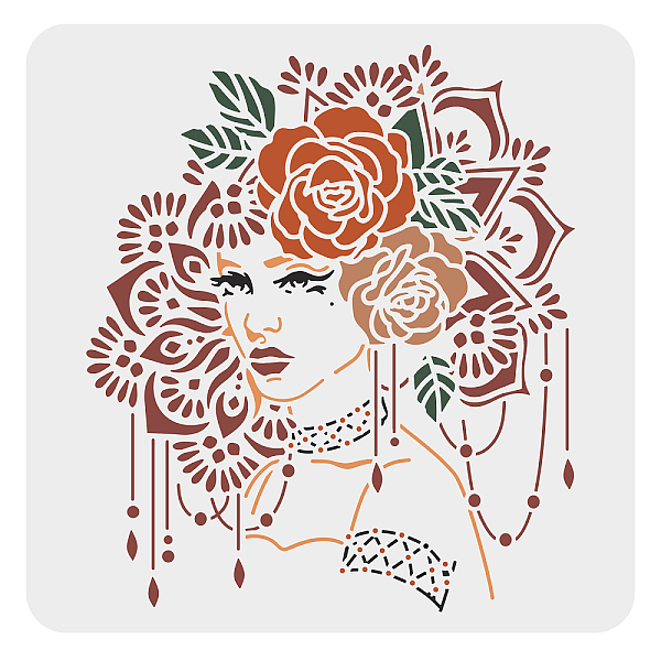 PandaHall FINGERINSPIRE Flower Women Stencil 30x30cm Beauty Woman Craft Stencils Reusable Plastic Mandela Flower Template Elegant Lady Wall..., White
PandaHall FINGERINSPIRE Flower Women Stencil 30x30cm Beauty Woman Craft Stencils Reusable Plastic Mandela Flower Template Elegant Lady Wall..., White