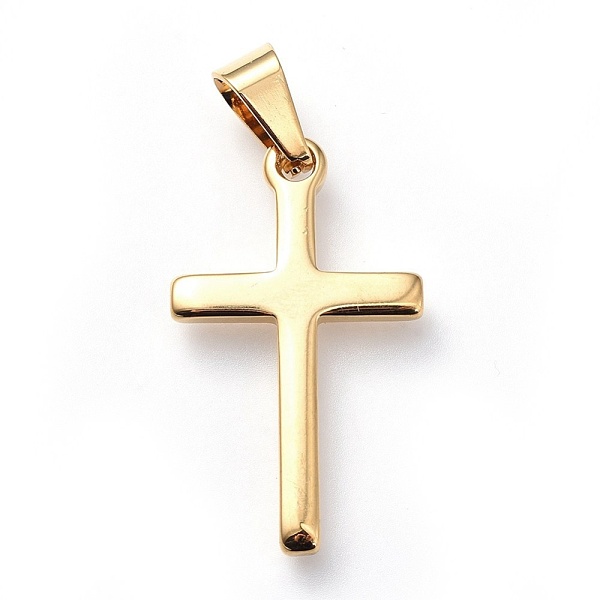 PandaHall 304 Stainless Steel Pendants, Religion Theme, Cross, Golden, 33x19x2mm, Hole: 7x4mm 304 Stainless Steel Cross
PandaHall 304 Stainless Steel Pendants, Religion Theme, Cross, Golden, 33x19x2mm, Hole: 7x4mm 304 Stainless Steel Cross