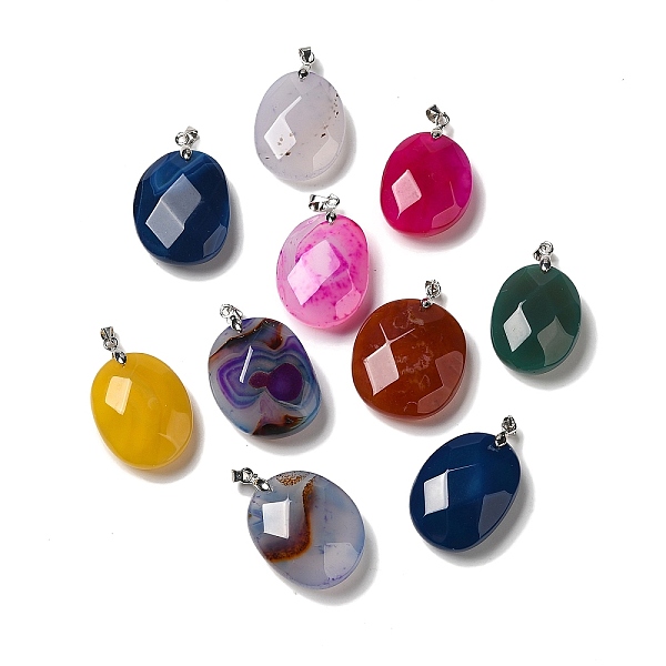 PandaHall Natural Agate Dyed Pendants, Faceted Oval Charms with Platinum Plated Brass Pinch Bails, Mixed Color, 34x23x10.5mm, Hole: 5x3.8mm..., Multicolor
PandaHall Natural Agate Dyed Pendants, Faceted Oval Charms with Platinum Plated Brass Pinch Bails, Mixed Color, 34x23x10.5mm, Hole: 5x3.8mm..., Multicolor