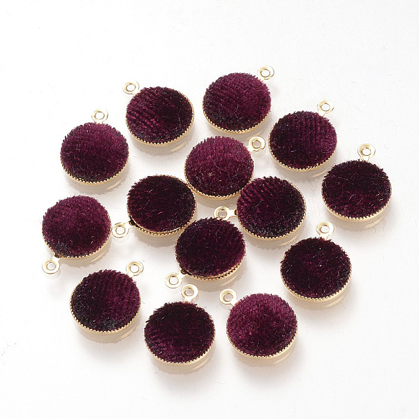 PandaHall Handmade Velours Covered Pendants, with Brass Findings, Flat Round, Golden, Dark Red, 14x11x3mm, Hole: 1mm Cloth Flat Round
PandaHall Handmade Velours Covered Pendants, with Brass Findings, Flat Round, Golden, Dark Red, 14x11x3mm, Hole: 1mm Cloth Flat Round