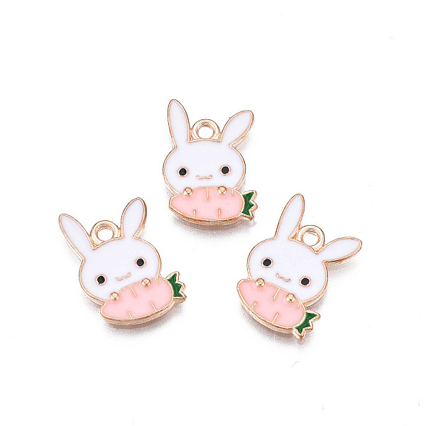 PandaHall Alloy Enamel Charms, Cadmium Free & Lead Free, Rabbit with Radish, Pink, 15x11x1.5mm, Hole: 1.5mm Alloy+Enamel Rabbit Pink
PandaHall Alloy Enamel Charms, Cadmium Free & Lead Free, Rabbit with Radish, Pink, 15x11x1.5mm, Hole: 1.5mm Alloy+Enamel Rabbit Pink
