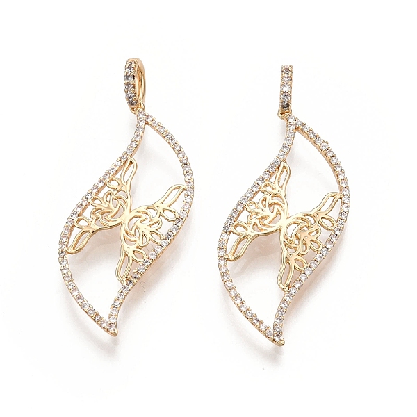 PandaHall Brass Micro Pave Clear Cubic Zirconia Pendants, Nickel Free, Leaf Charms, Real 18K Gold Plated, 42x16x2.5mm, Hole: 3x4.5mm...
PandaHall Brass Micro Pave Clear Cubic Zirconia Pendants, Nickel Free, Leaf Charms, Real 18K Gold Plated, 42x16x2.5mm, Hole: 3x4.5mm...