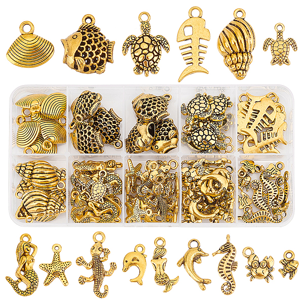 PandaHall 90Pcs 15 Style Tibetan Style Alloy Pendants, Mixed Shape, Antique Golden, 8~26x7.5~18x2~8mm, Hole: 1~2.5mm, 6pcs/style Alloy...
PandaHall 90Pcs 15 Style Tibetan Style Alloy Pendants, Mixed Shape, Antique Golden, 8~26x7.5~18x2~8mm, Hole: 1~2.5mm, 6pcs/style Alloy...