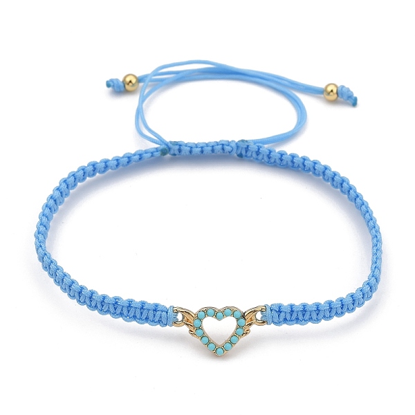 PandaHall Adjustable Nylon Cord Braided Bead Bracelets, with Alloy Resin Link and Round Brass Round Beads, Heart, Light Sky Blue, Inner...
PandaHall Adjustable Nylon Cord Braided Bead Bracelets, with Alloy Resin Link and Round Brass Round Beads, Heart, Light Sky Blue, Inner...