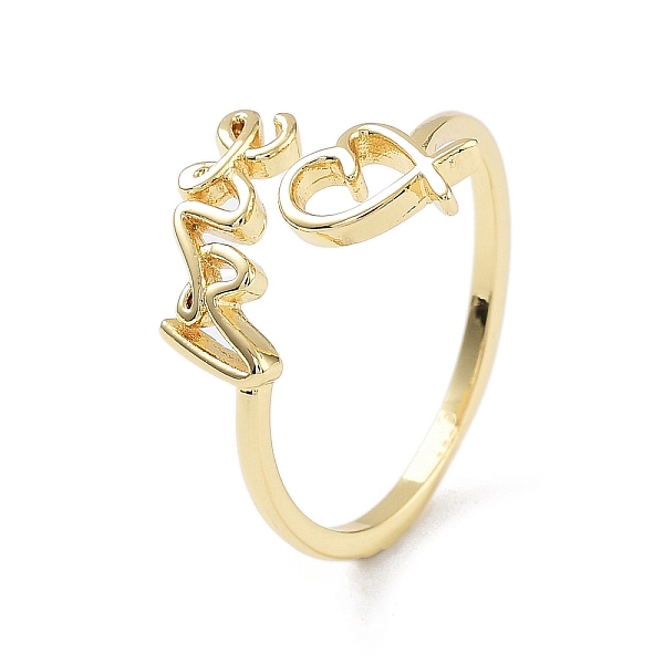 PandaHall Brass Open Cuff Rings for Women, Word Love, for Valentine's Day, Golden, Inner Diameter: 19mm Brass Word
PandaHall Brass Open Cuff Rings for Women, Word Love, for Valentine's Day, Golden, Inner Diameter: 19mm Brass Word