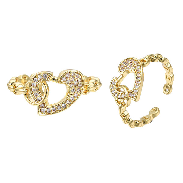 PandaHall Cubic Zirconia Heart Open Cuff Rings, Real 18K Gold Plated Brass Ring for Women, Nickel Free, Clear, US Size 6 1/4(16.7mm)...
PandaHall Cubic Zirconia Heart Open Cuff Rings, Real 18K Gold Plated Brass Ring for Women, Nickel Free, Clear, US Size 6 1/4(16.7mm)...