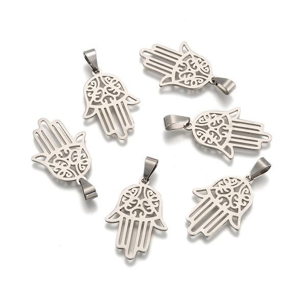 PandaHall Hamsa Hand/Hand of Fatima/Hand of Miriam 304 Stainless Steel Pendants, Stainless Steel Color, 30.5x21.5x1mm, Hole: 4x6mm 304...
PandaHall Hamsa Hand/Hand of Fatima/Hand of Miriam 304 Stainless Steel Pendants, Stainless Steel Color, 30.5x21.5x1mm, Hole: 4x6mm 304...