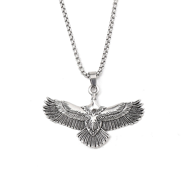 PandaHall Zinc Alloy Pendant Necklaces, 201 Stainless Steel Chains Necklaces, Eagle, 23.43 inch(59.5cm), Eagle: 30.5x50mm Alloy Eagle
PandaHall Zinc Alloy Pendant Necklaces, 201 Stainless Steel Chains Necklaces, Eagle, 23.43 inch(59.5cm), Eagle: 30.5x50mm Alloy Eagle