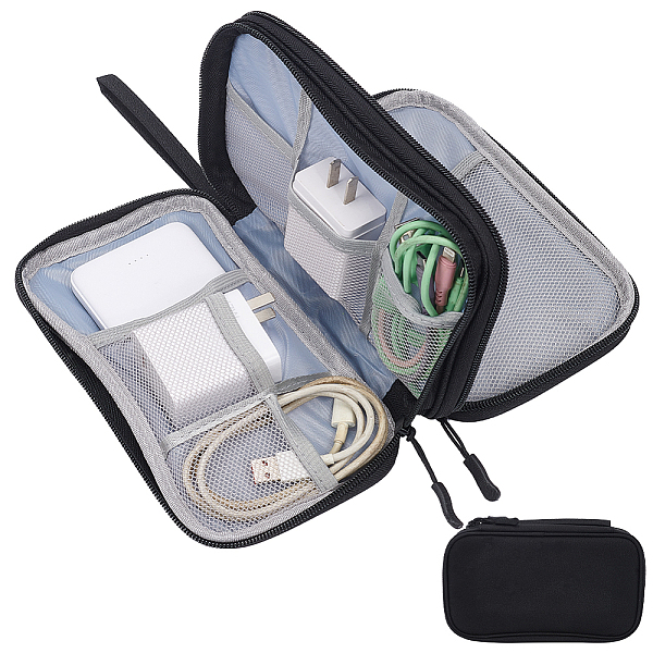 PandaHall Polyester Double-Layer Electronic Organizer Bag, Portable Travel Waterproof Cable Storage Zipper Pouches, for Cable, Charger..., Black
PandaHall Polyester Double-Layer Electronic Organizer Bag, Portable Travel Waterproof Cable Storage Zipper Pouches, for Cable, Charger..., Black