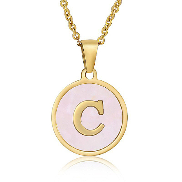 PandaHall Natural Shell Initial Letter Pendant Necklace, with Golden Stainless Steel Cable Chains, Letter C, 17.72 inch(45cm) Shell Letter C..., Pink
PandaHall Natural Shell Initial Letter Pendant Necklace, with Golden Stainless Steel Cable Chains, Letter C, 17.72 inch(45cm) Shell Letter C..., Pink